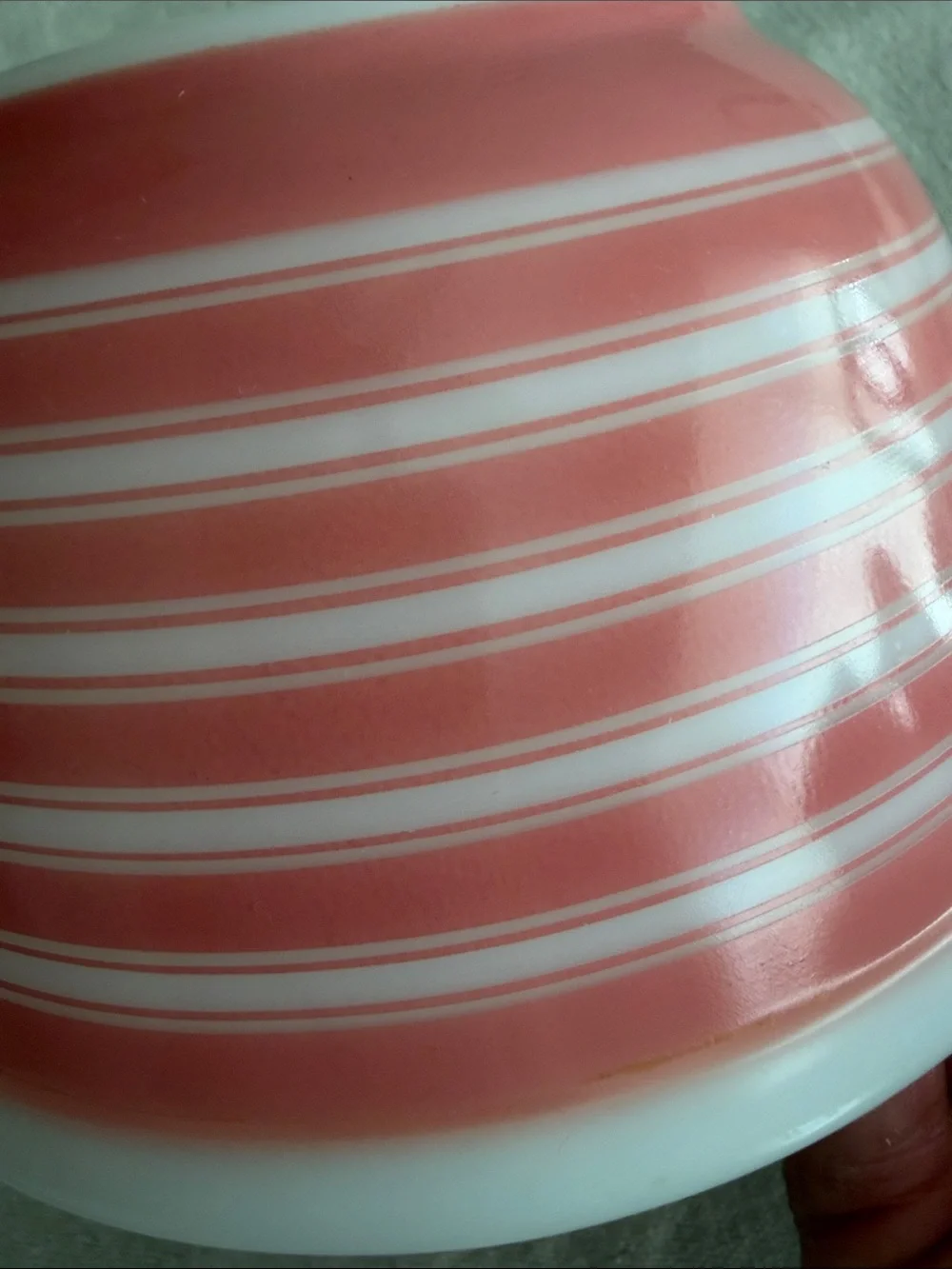 Vintage Pyrex 402 Pink & White Stripe Nesting Mixing Bowl 1.5 Quart
